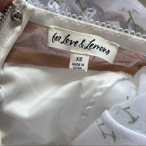 For Love & Lemons Frescia Dress White Lace Floral Size XS - Picture 7 of 9